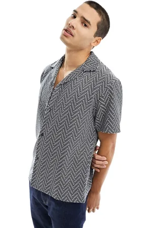 River Island Textured revere collar shirt co-ord in