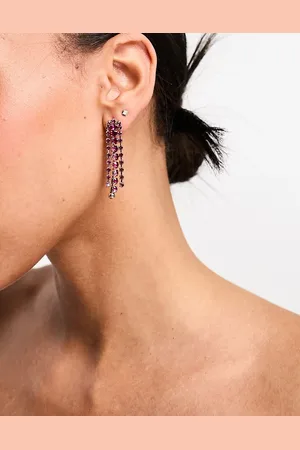True Decadence Statement waterfall earrings in with pink crystal