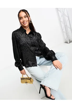 JDY Satin jaquard shirt in zebra