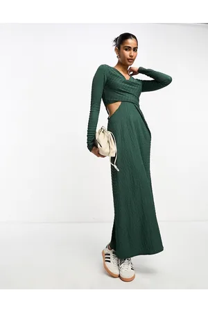 ASOS Drape midi dress with wrap detail in