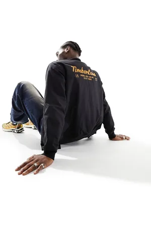 Timberland Utility varsity bomber jacket with back print in