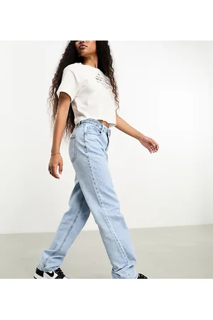 Stradivarius Petite STR straight leg jean in light wash