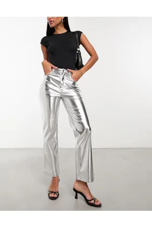 Never Fully Dressed PU trouser in metallic
