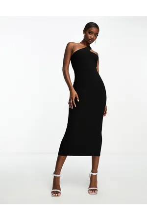 Public Desire Double lined one shoulder midi dress in
