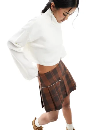 Bershka Roll neck jumper in ecru