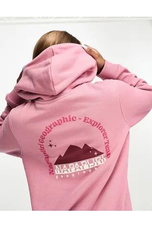 Napapijri Rope back print fleece hoodie in