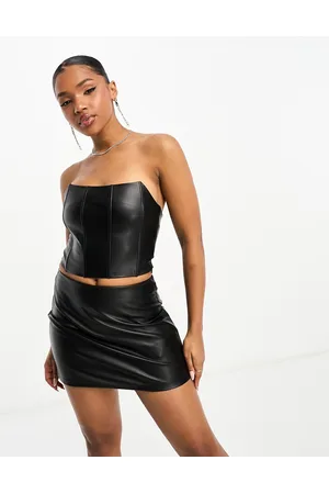 Pull&Bear Faux leather mini skirt co ord in