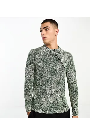 COLLUSION Knitted jumper with asymmetric zip in washed