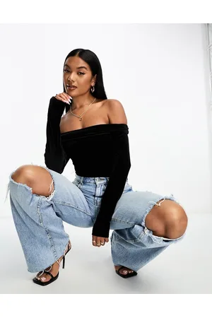 Glamorous Off shoulder body in velvet