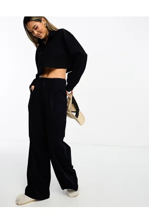 ASOS Cord cropped shirt in ink co-ord