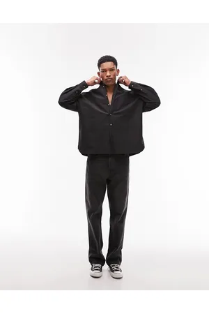 Topman Limited long sleeve oversized pointed collar shirt in