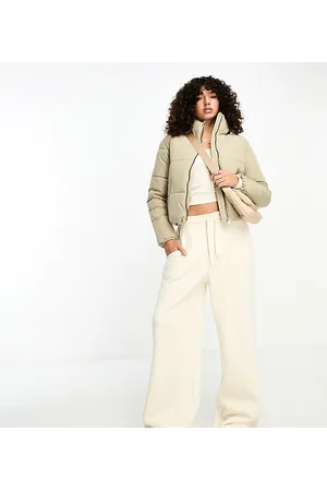 ONLY Padded high neck jacket in cream