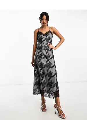 AllSaints Tigi Toni printed satin slip midi dress in