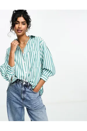 ASOS Oxford shirt in green stripe