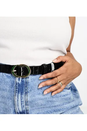 ASOS ASOS DESIGN Curve croc double circle waist and hip belt