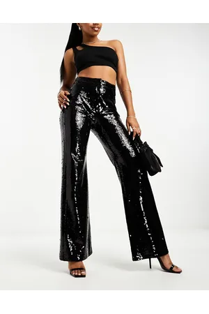  Other Stories co-ord sheer lace flared trousers in black