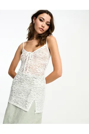 Reclaimed Lace cami tunic top in black