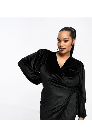 In The Style Exclusive velvet tie side mini dress in