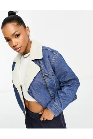 Lee Sherpa denim biker jacket in