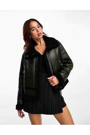 New Look Cropped aviator in dark khaki