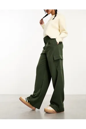 New Look Formal straight cargo trousers in khaki