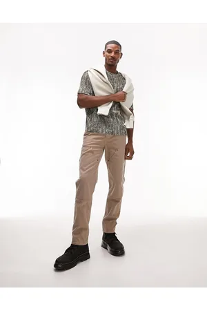 Topman Straight carpenter trousers in stone