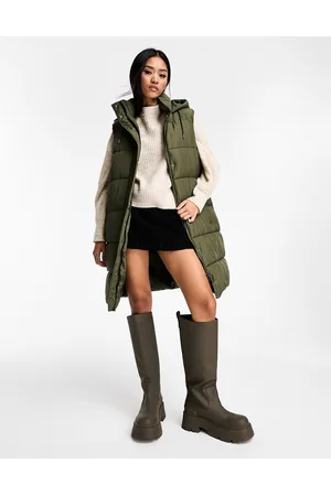 New Look Longline gilet in khaki