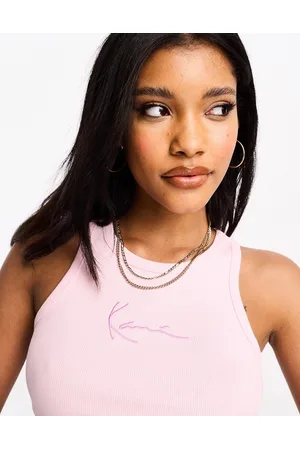 Karl Kani Signature logo racer crop tank top in