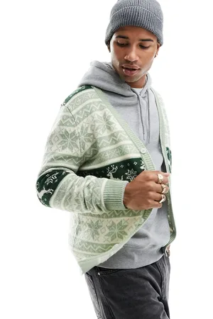 ASOS Knitted Christmas cardigan in fairisle pattern