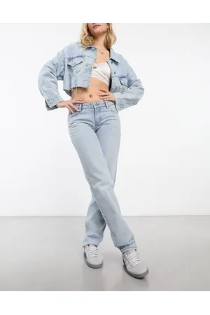 Monki Moop low rise straight leg jeans in cloud
