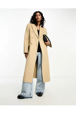 MANGO Capsule wool coat in tan