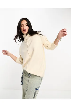 Brave Soul Fluffy knit jumper in cream