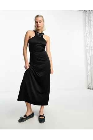 COLLUSION Satin racer slip maxi dress in