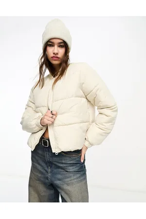 VERO MODA Bomber puffer jacket in beige
