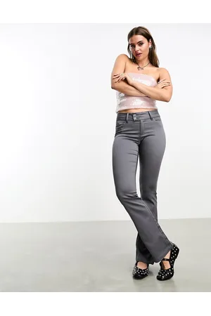 Monki Low rise skinny flare trousers in