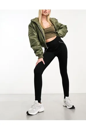 Threadbare Panelled zip detail leggings in
