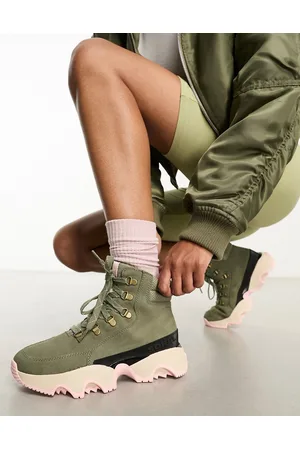 sorel Kinetic Impact Conquest waterproof lace up boots in khaki