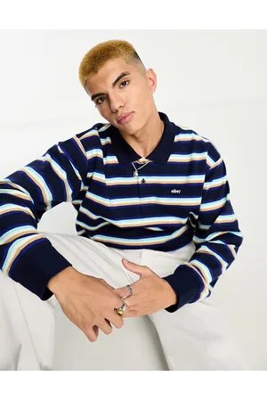 Obey Gino velour sweat polo in