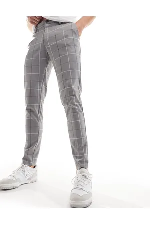 JACK & JONES Intelligence slim fit jersey smart trouser in window pane check