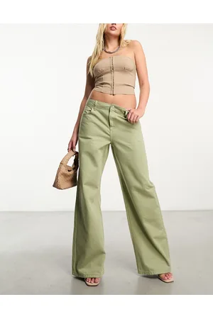 NA-KD X Durnels low waist oversized jeans in khaki