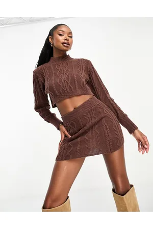 Aria Cove Cable knit mini skirt co-ord in
