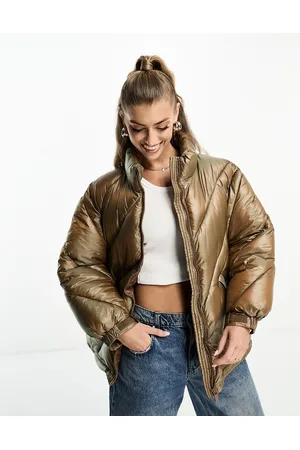 Sixth June Oversize iridescent puffer jacket in