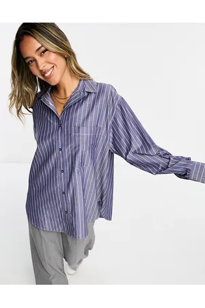 ASOS Oxford shirt in navy stripe
