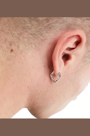 FADED FUTURE Molten mini hoop earrings in