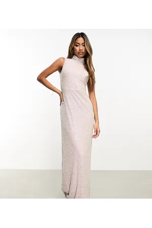 In The Style Exclusive sequin sleeveless high neck maxi dress in