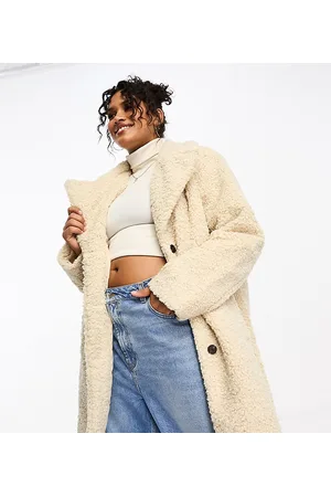 VERO MODA Borg coat in cream