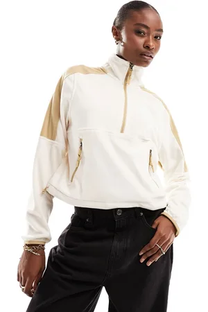 The North Face TNF Polartec 100 1/4 zip fleece in cream