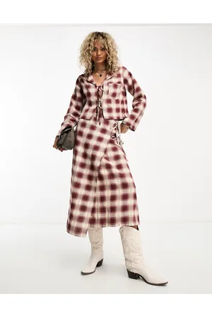 Native Youth Tie detail wrap midaxi skirt co-ord in