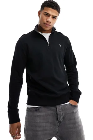 Ralph Lauren Icon logo double knit half zip sweatshirt in