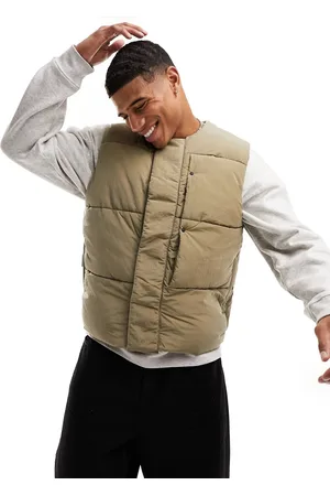 River Island Padded gilet in light stone